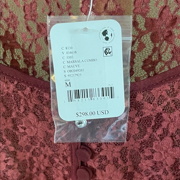 Free People Burgundy Lace set - Picture 6 of 9